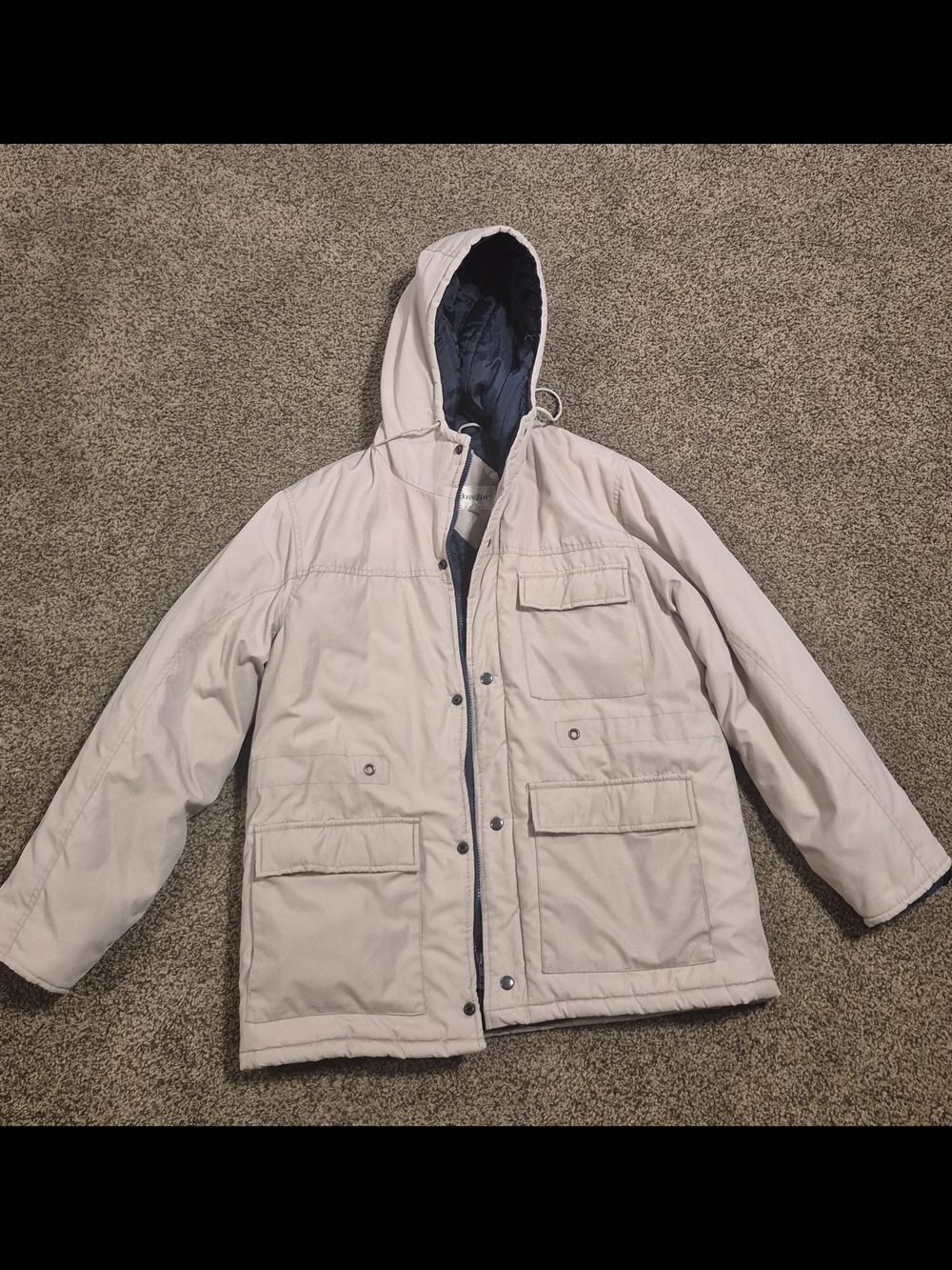 Vintage St. John's Bay Light Beige Hooded Utility Ski Jacket